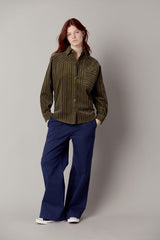 Immaculate Vegan - KOMODO STELLA - Organic Cotton Needle Cord Shirt Green Stripe