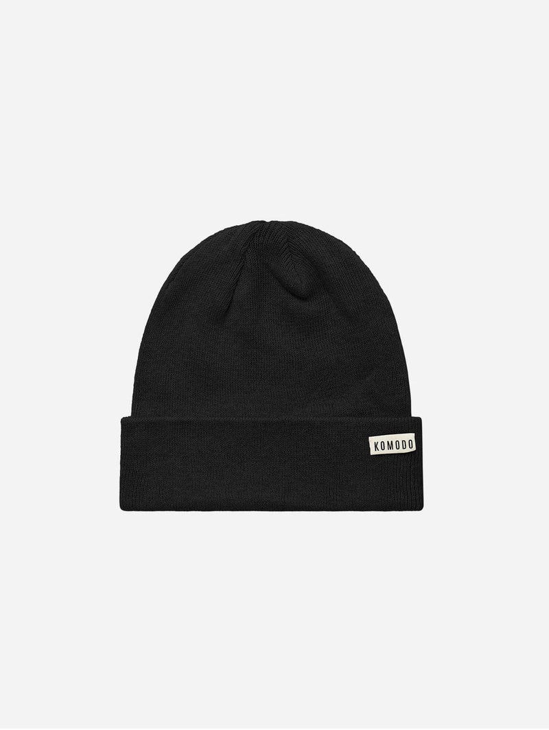 KOMODO Town Unisex Organic Cotton Beanie Hat | Black