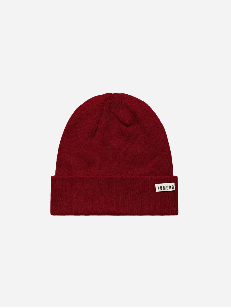 KOMODO Town Unisex Organic Cotton Beanie Hat | Red