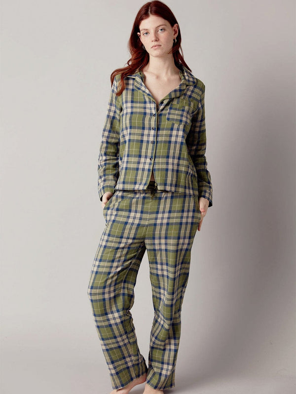 KOMODO Jim Jam Womens GOTS Organic Cotton Pyjama Set | Pine Green UK16 / EU44 / US12