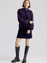 Immaculate Vegan - KOMODO Leoni Organic Cotton Cord Miniskirt | Dark Navy UK16 / EU44 / US12