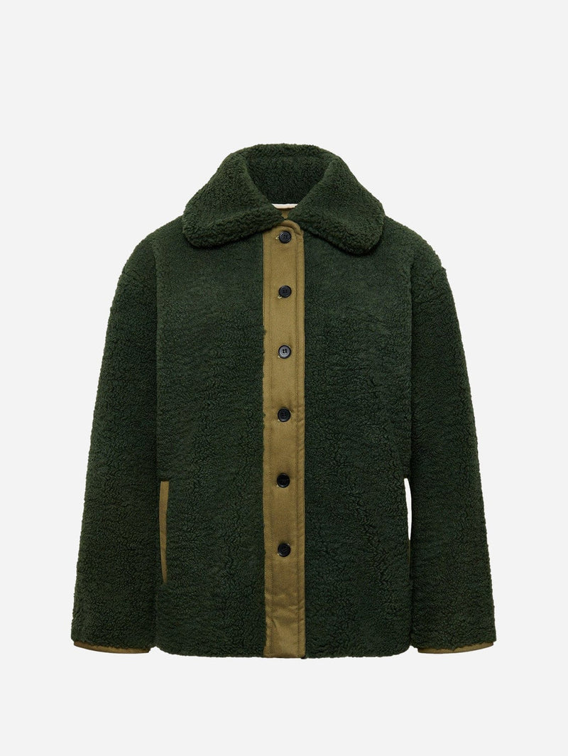 KOMODO Lexi Recycled PET Fleece Coat | Ivy Green UK16 / EU44 / US12