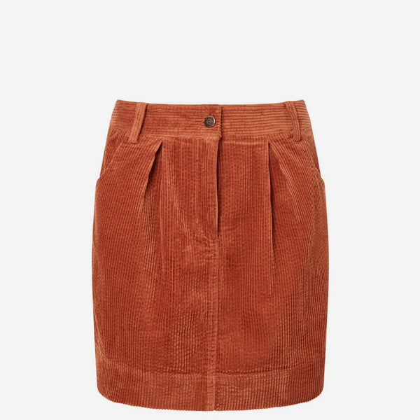 Itsuki Women s Organic Cotton Corduroy Skirt Ginger UK12 EU40 US8 Komodo Clothing