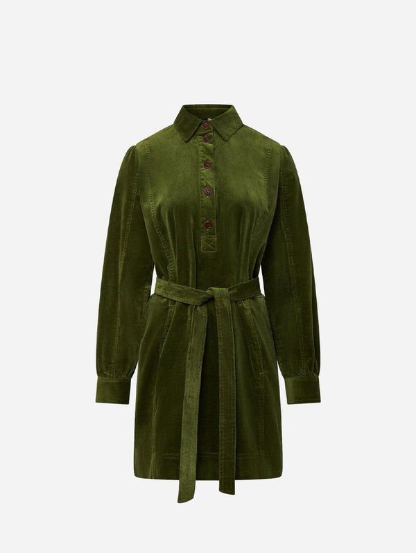 KOMODO Neptune Organic Cotton Needle Cord Dress | Pine Green UK8 / EU36 / US4