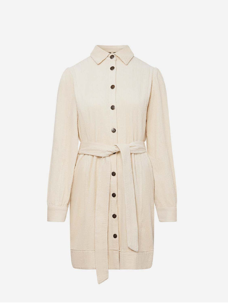 Ruby Women's Organic Cotton Corduroy Dress | Winter White Immaculate Vegan Ruby Women's Organic Cotton Corduroy Dress | Winter White Immaculate Vegan
