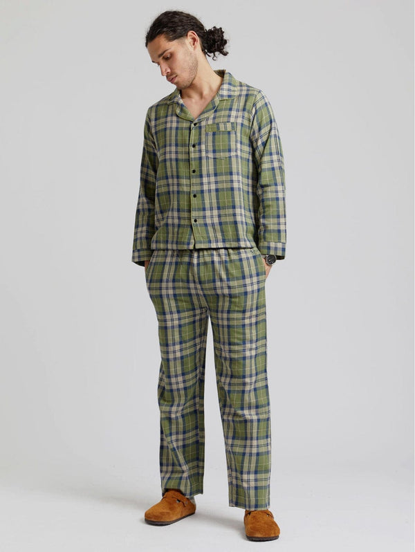 KOMODO Jim Jam Men's GOTS Organic Cotton Pyjama Set Pine Green X-Large