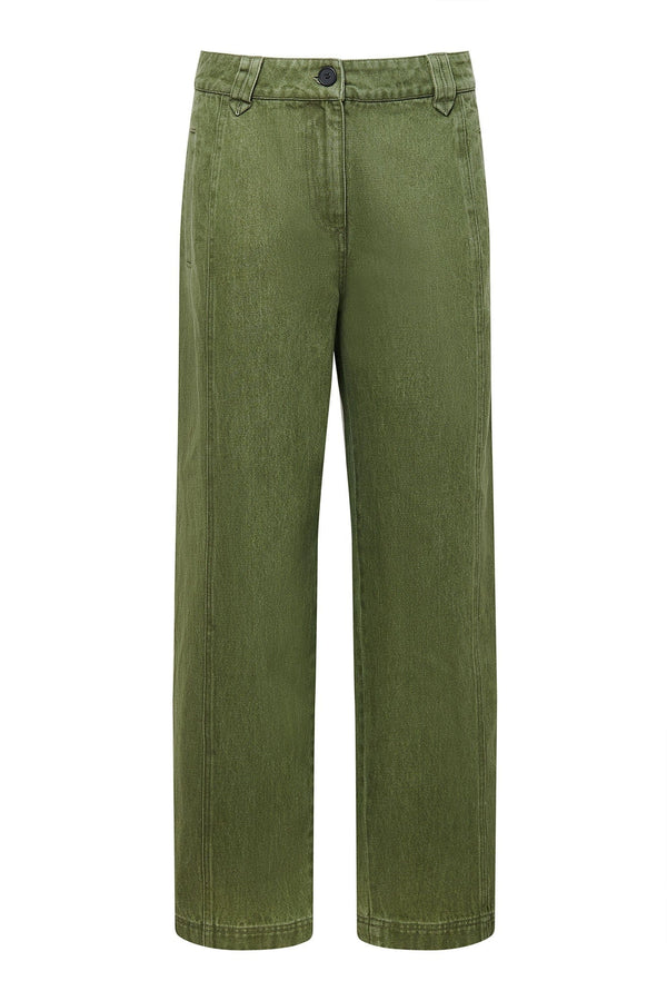 KOMODO YAKA TROUSER - Green Wash