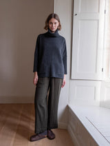Immaculate Vegan - Orla Women's Casual Cotton Trousers | Olive Green & Black Gingham