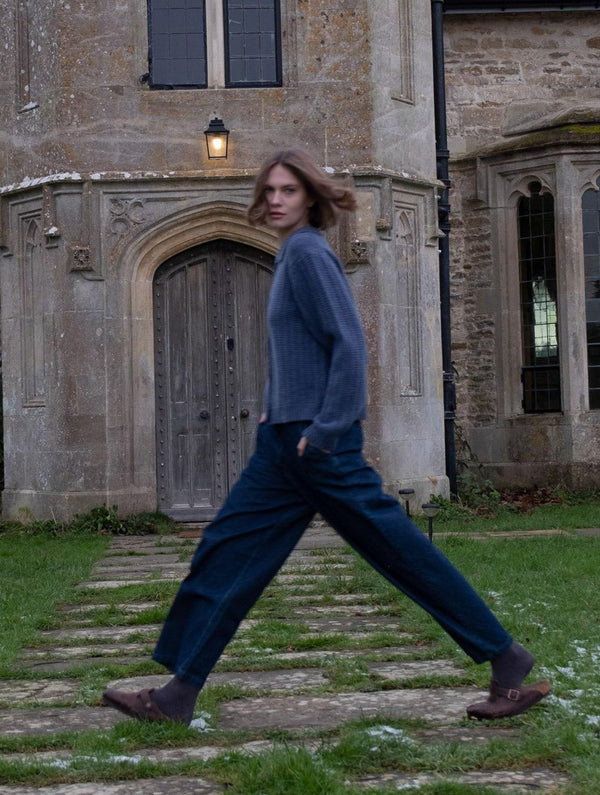 Harper Women's Cotton Wide Leg Trousers | Denim