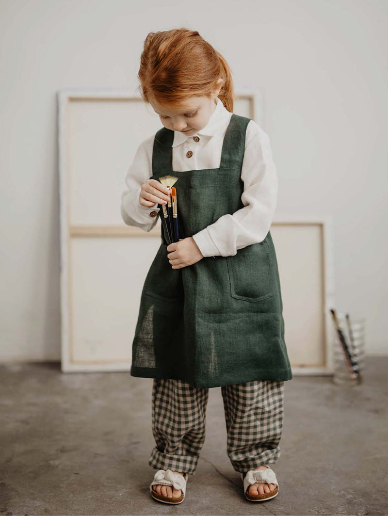 Laume Linen Dirvolira Kids Linen Pinafore Apron | Multiple Colours