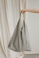 Immaculate Vegan - Laume Linen Linen Shopping Bag | Multiple Colours Green checks