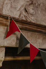 Immaculate Vegan - Laume Linen Linen Christmas Bunting | Berry & Forest Green