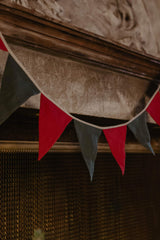 Immaculate Vegan - Laume Linen Linen Christmas Bunting | Berry & Forest Green