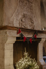 Immaculate Vegan - Laume Linen Linen Christmas Bunting | Berry & Forest Green