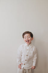 Immaculate Vegan - Laume Linen Menulis Boys Linen Shirt | Multiple Colours