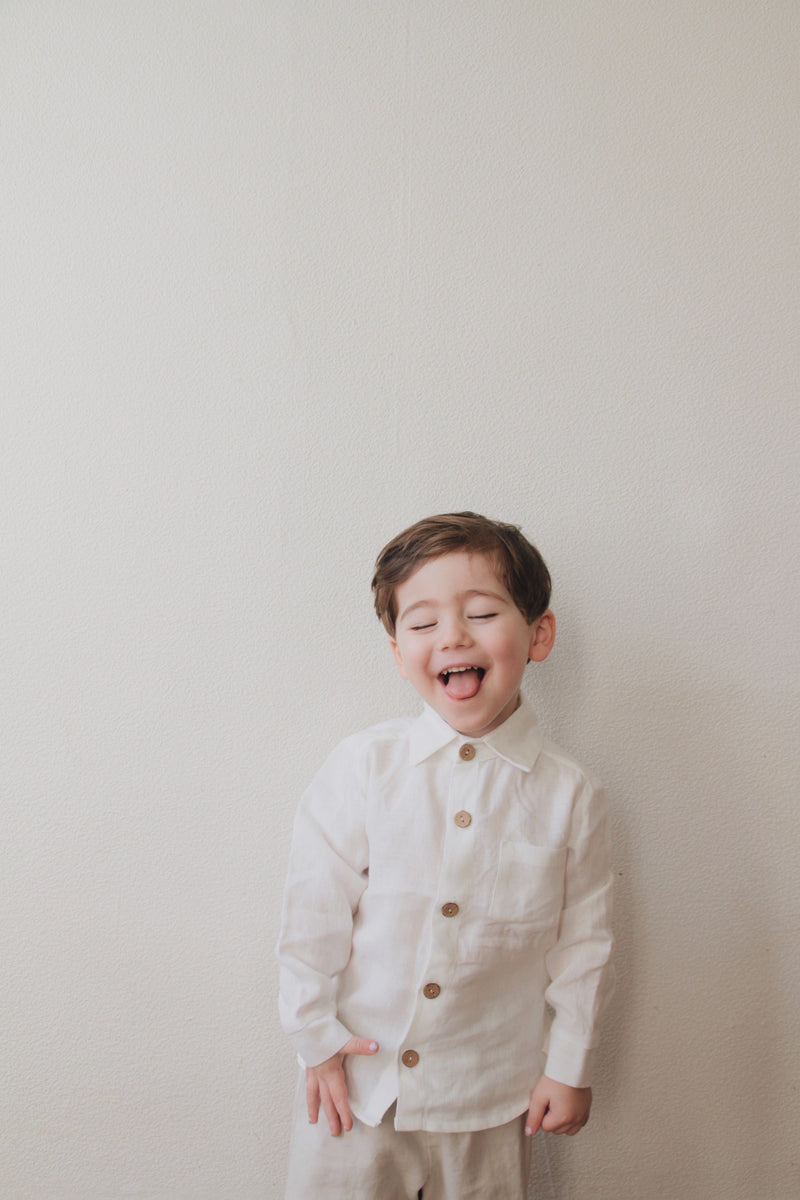 Laume Linen Menulis Boys Linen Shirt | Multiple Colours