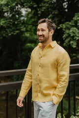 Immaculate Vegan - Laume Linen Naglis Men's Linen Long Sleeve Shirt | Multiple Colours