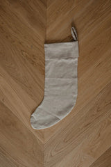 Immaculate Vegan - Laume Linen Plain Cuff Linen Christmas Stocking | Multiple Colours Oatmeal