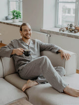 Immaculate Vegan - Laume Linen Perkunas Mens Linen Pajama Set | Multiple Colours