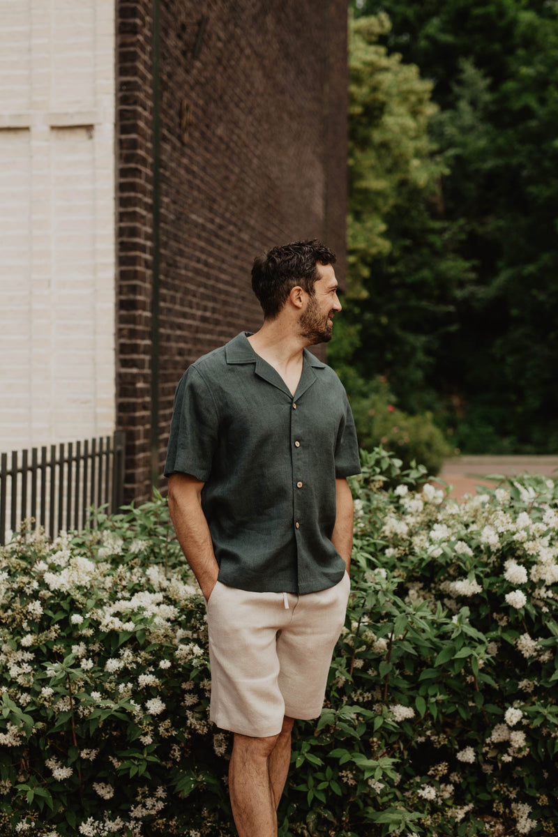 Pilenas Men's Linen Short Sleeve Shirt | Multiple Colours Immaculate Vegan Pilenas Men's Linen Short Sleeve Shirt | Multiple Colours Immaculate Vegan