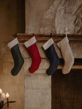 Immaculate Vegan - Laume Linen Striped Cuff Linen Christmas Stocking | Multiple Colours