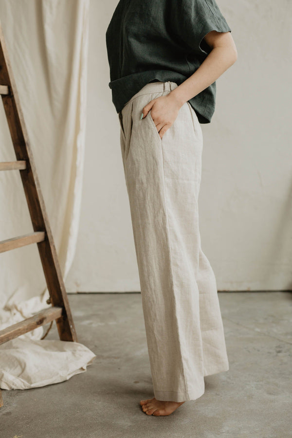 Laume Linen Vilte Women's Linen Pants | Multiple Colours