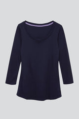 Immaculate Vegan - Lavender Hill Clothing 3/4 Sleeve Scoop Neck Cotton Modal Blend T-Shirt