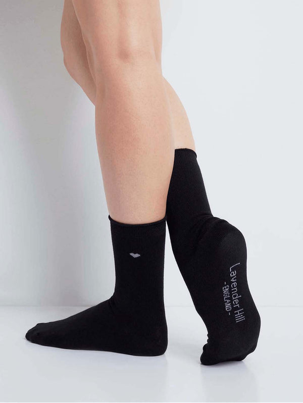 Lavender Hill Clothing Heart Cotton Socks | Multiple Colours Black / One Size