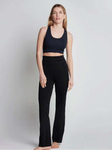 Immaculate Vegan - Lavender Hill Clothing Flared Micro TENCEL™ Modal Pilates Trousers | Black Black / UK 8