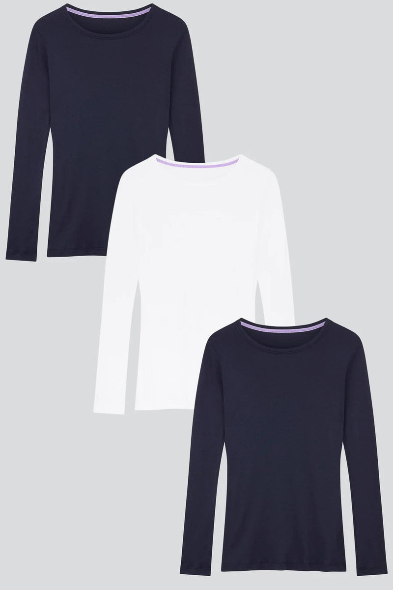 Lavender Hill Clothing Crew Neck Long Sleeve Cotton Modal Blend T-shirt Bundle | Multiple Colours