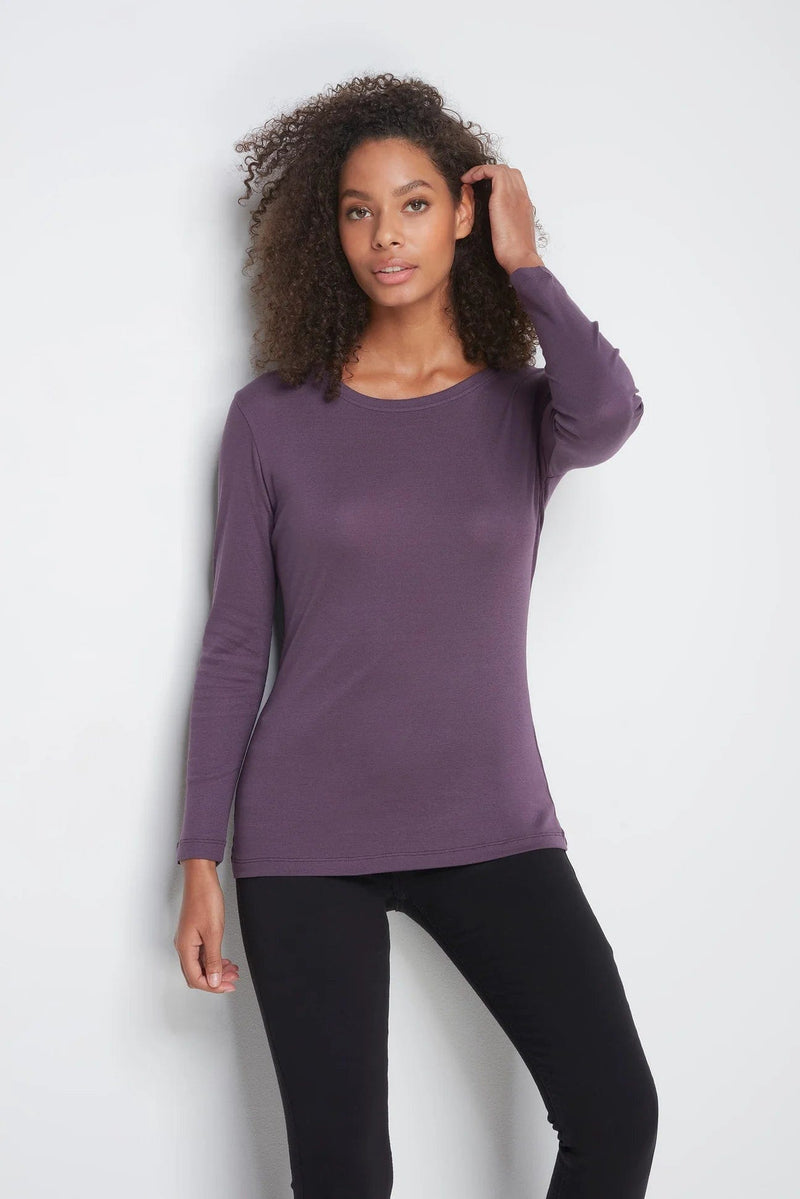 Lavender Hill Clothing Crew Neck Long Sleeve Cotton Modal Blend T-shirt | Multiple Colours