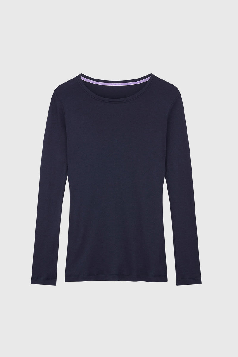 Lavender Hill Clothing Long Sleeve Crew Neck Cotton Modal Blend T-shirt