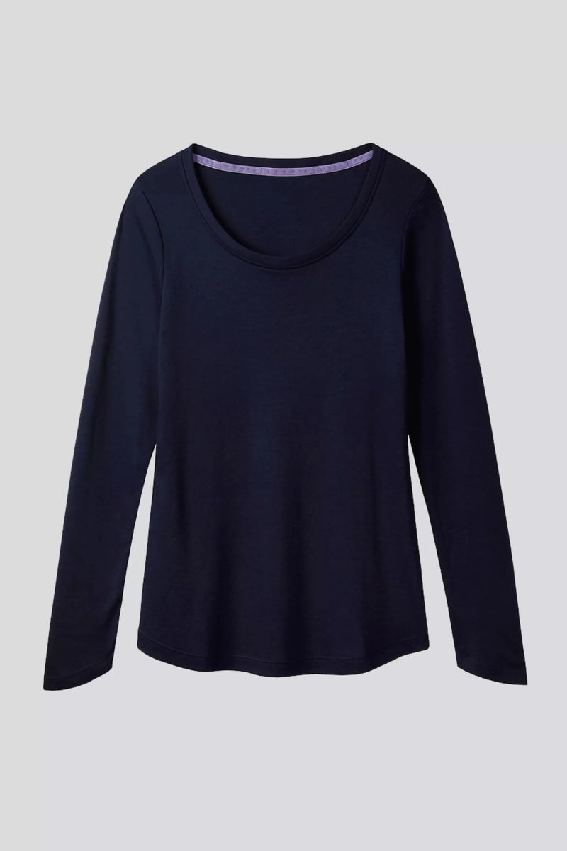 Lavender Hill Clothing Long Sleeve Scoop Neck Cotton Modal Blend T-shirt