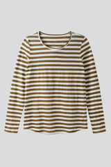 Immaculate Vegan - Lavender Hill Clothing Long Sleeve Striped Linen T-shirt