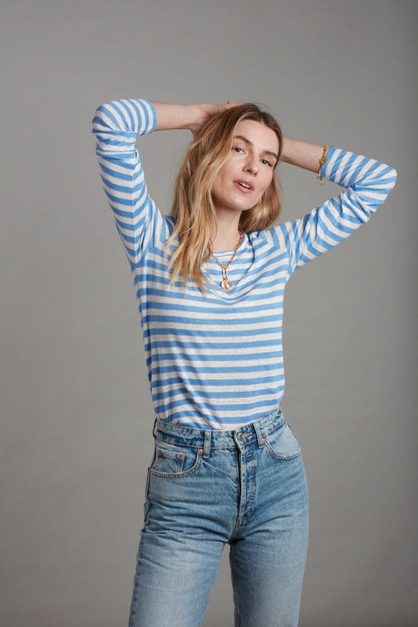Lavender Hill Clothing Long Sleeve Striped Linen T-shirt