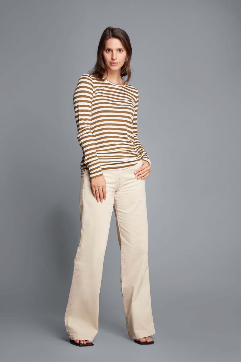 Lavender Hill Clothing Long Sleeve Striped Linen T-shirt