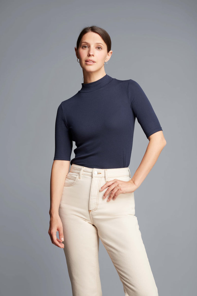 Lavender Hill Clothing Mock Neck Micro Modal Top