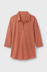 Immaculate Vegan - Lavender Hill Clothing Collared Linen T-shirt | Multiple Colours Orange / UK 8