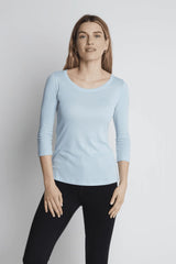 Immaculate Vegan - Lavender Hill Clothing 3/4 Sleeve Scoop Neck Cotton Modal Blend T-Shirt