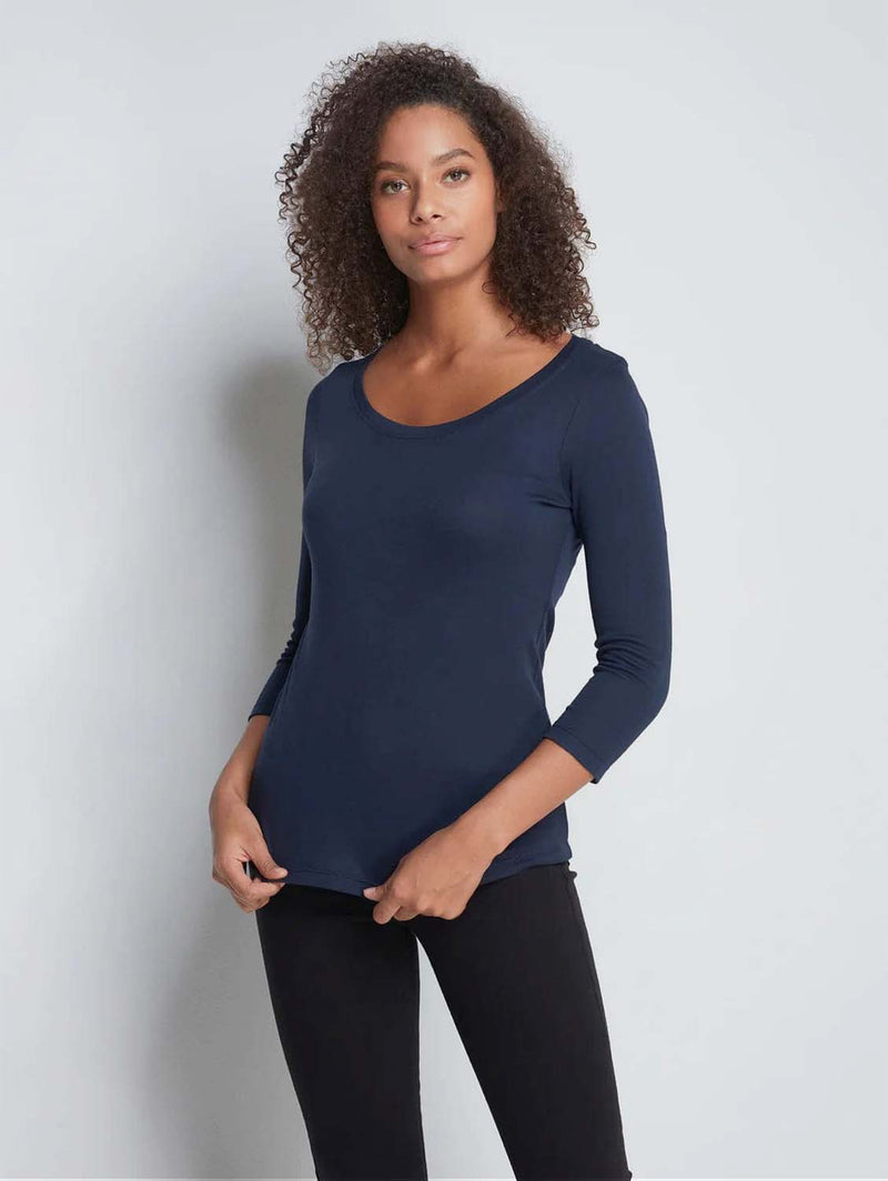 Lavender Hill Clothing Scoop Neck 3/4 Sleeve Cotton TENCEL™ Modal Blend T-Shirt | Multiple Colours