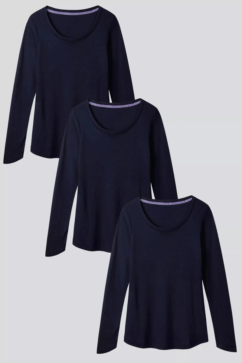 Lavender Hill Clothing Scoop Neck Long Sleeve Cotton Modal Blend T-shirt Bundle