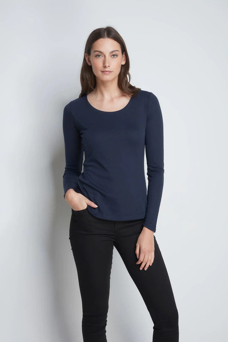Lavender Hill Clothing Scoop Neck Long Sleeve Cotton Modal Blend T-shirt | Multiple Colours