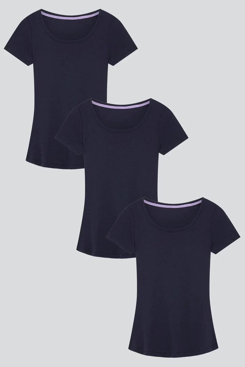 Lavender Hill Clothing Short Sleeve Scoop Neck Cotton Modal Blend T-shirt Bundle