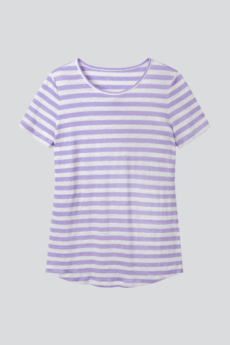 Lavender Hill Clothing Short Sleeve Striped Linen T-shirt