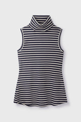 Immaculate Vegan - Lavender Hill Clothing Sleeveless Striped Cotton Roll Neck