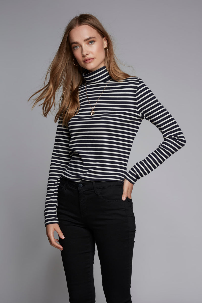 Lavender Hill Clothing Striped Cotton Roll Neck