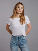 Immaculate Vegan - Lavender Hill Clothing Tailored Linen T-shirt | Multiple Colours White / UK 16