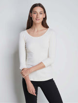 Immaculate Vegan - Lavender Hill Clothing Scoop Neck 3/4 Sleeve Cotton TENCEL™ Modal Blend T-shirt Bundle | Multiple Colours White / UK 8