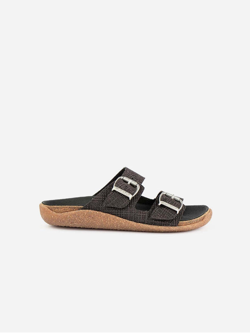 Lazuli My Footbed Vegan Cork & Corn Sandals | Black Black / UK8 / EU40 / US10