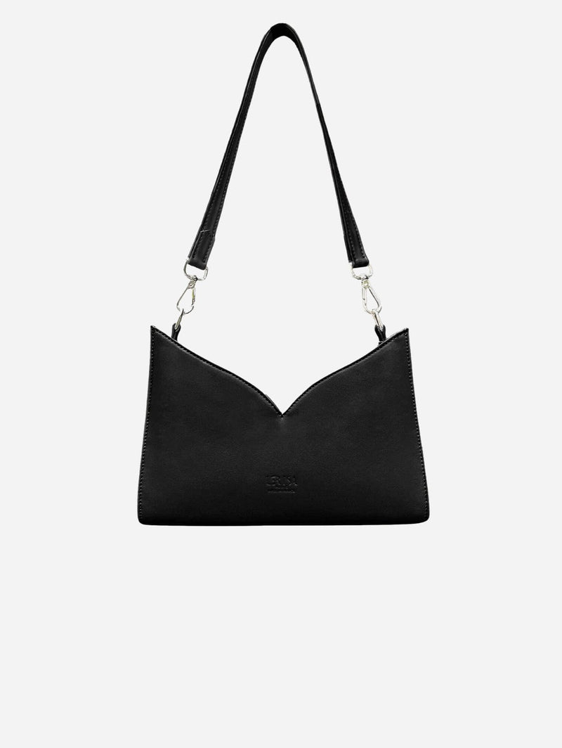 Lerisa Lerisa Grape Leather Vegan Crossbody Bag | Black